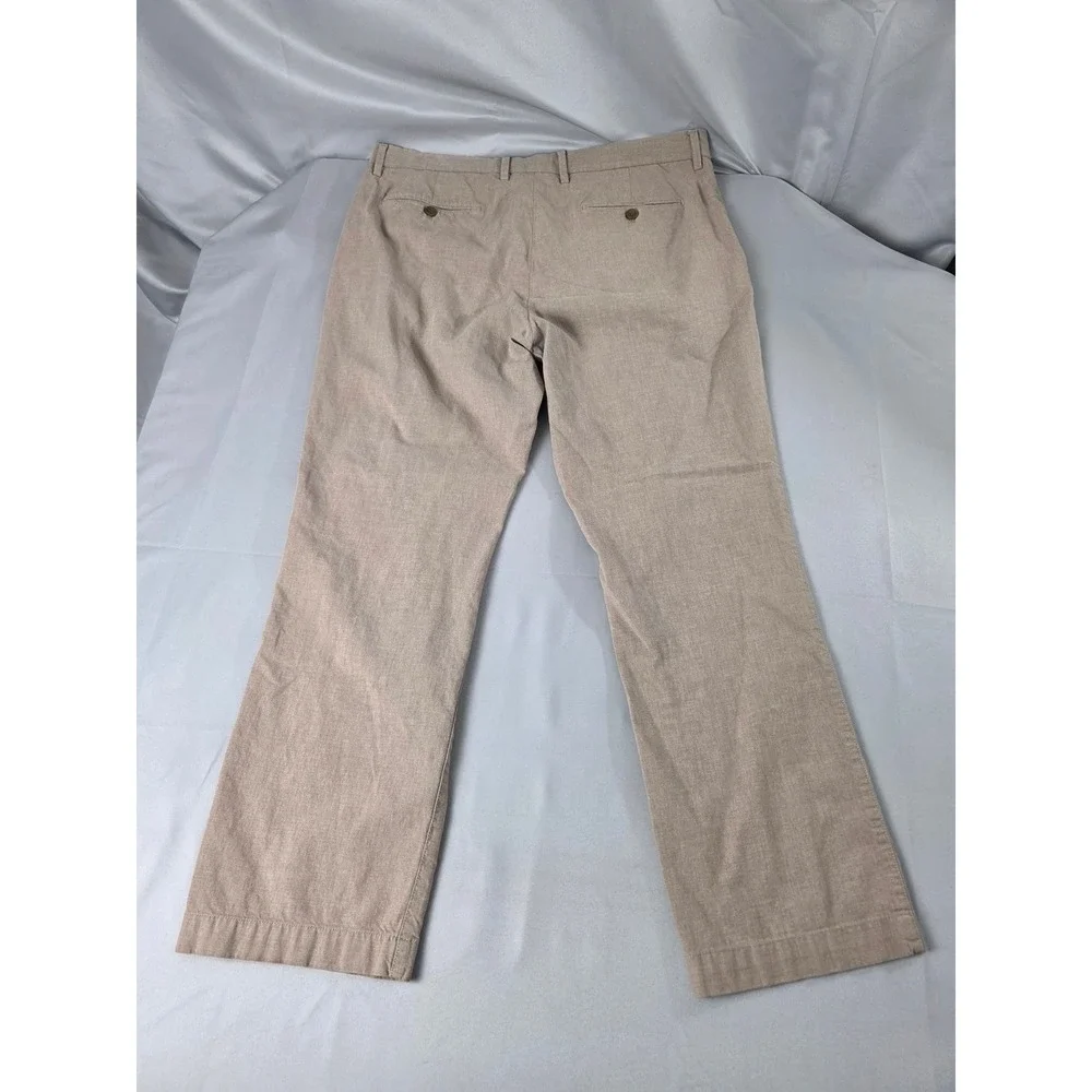 Banana Republic Kentfield Pant Mens 35x30 Tan Cotton Flat Front Straight Chinos